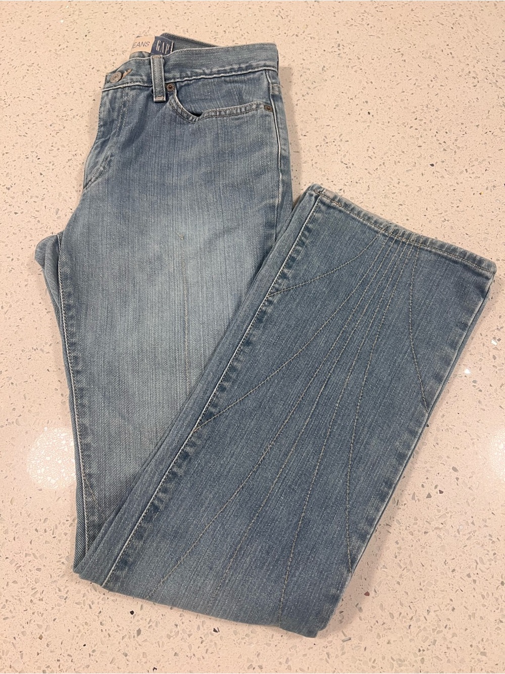 Vintage Y2K GAP Jeans Stitched Detail Splish Splash Bootcut Jeans 100% Cotton